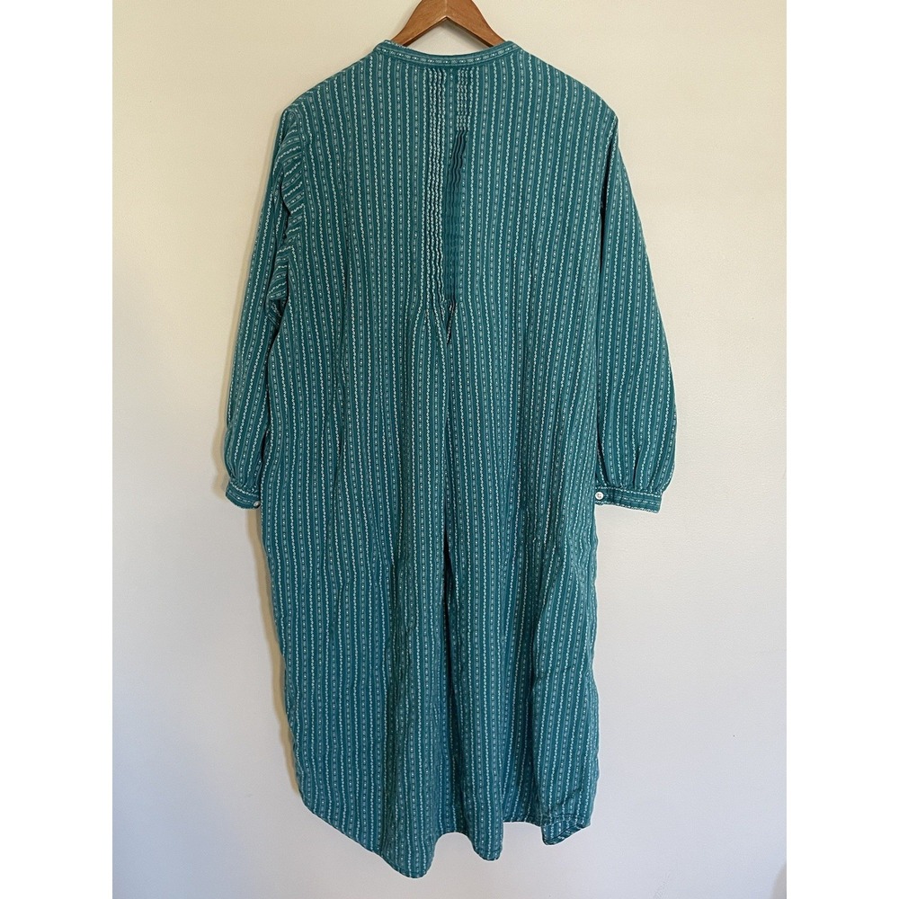 L.L. Bean Dobby Pintuck‎ Nightgown. Size XL Petite Teal/White 100%Cotton Granny - Picture 4 of 10